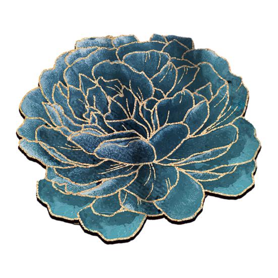 

Floor Mat 3D Flower Design Anti-Slip Wear-Resistant Backing Quick-Drying Drainage Mat Bath Entrance Rug 40x40cm
