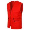Gilet da uomo Giacca tinta unita Tasche multiple Cerniera Unisex Senza maniche Abiti da lavoro da campeggio Scollo a V Gilet da esterno Abiti per adulti