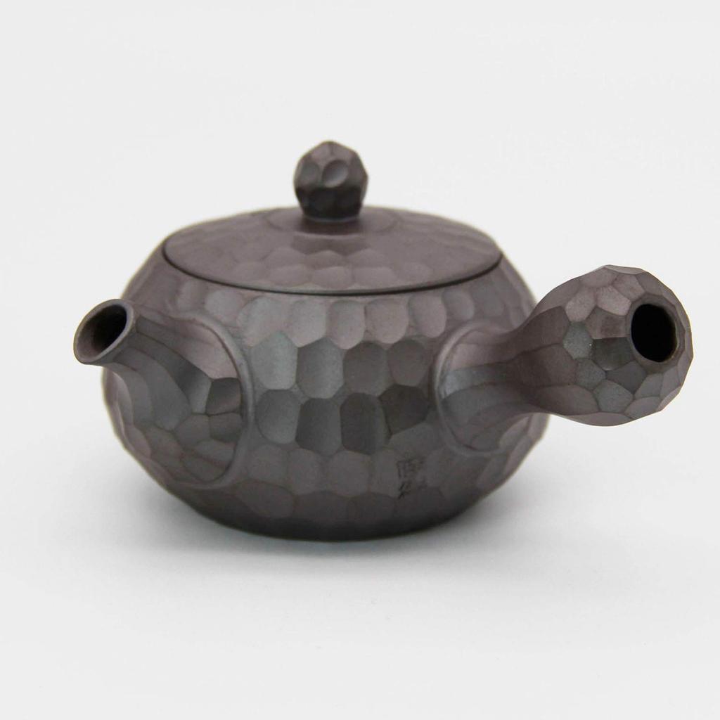 Saji Pottery Diamond Made in Brown Banko-yaki Teapot, Small, 80ml, Irokyu, Chestnut-Shaped Design, Japan, K7-103-81,