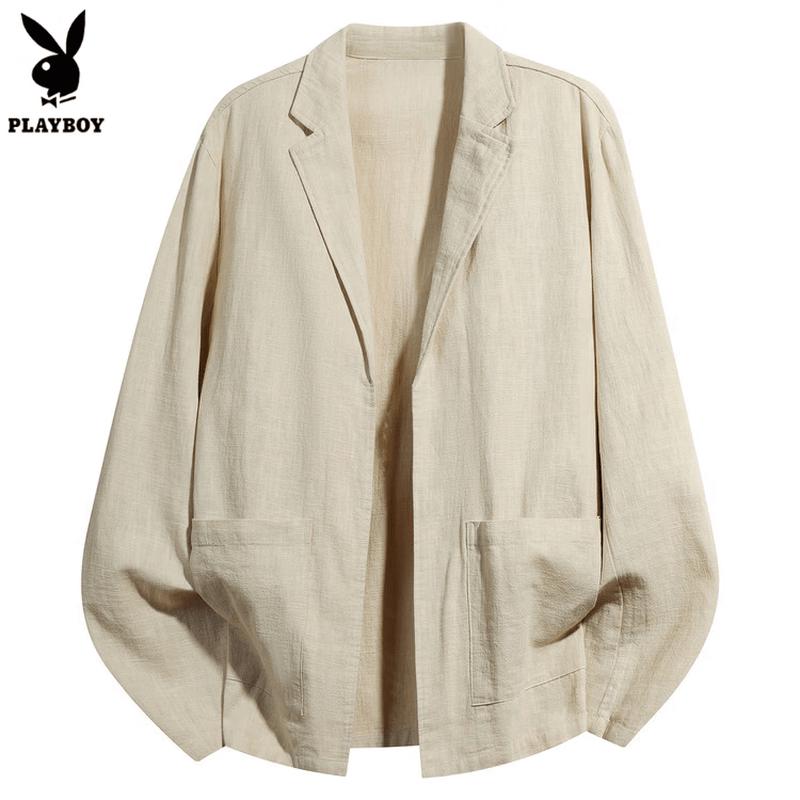 

Playboy Men s Cotton Linen Business Casual Blazer Jacket 4XL (190)