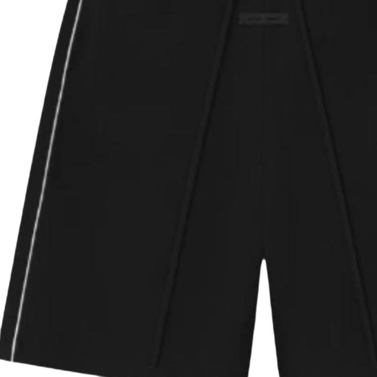 Fear of God Essentials Relaxed Fleece Sweatshort With Piping Jet Black/Cloud White Men Bottoms 160SP254550F