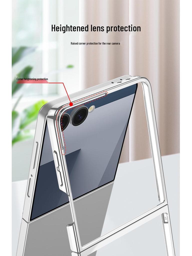 Samsung Z Flip7/6/5 Galvanisiert Transparente Faltbares Handyhülle - PC Hartschale Anti-Drop Schutzhülle