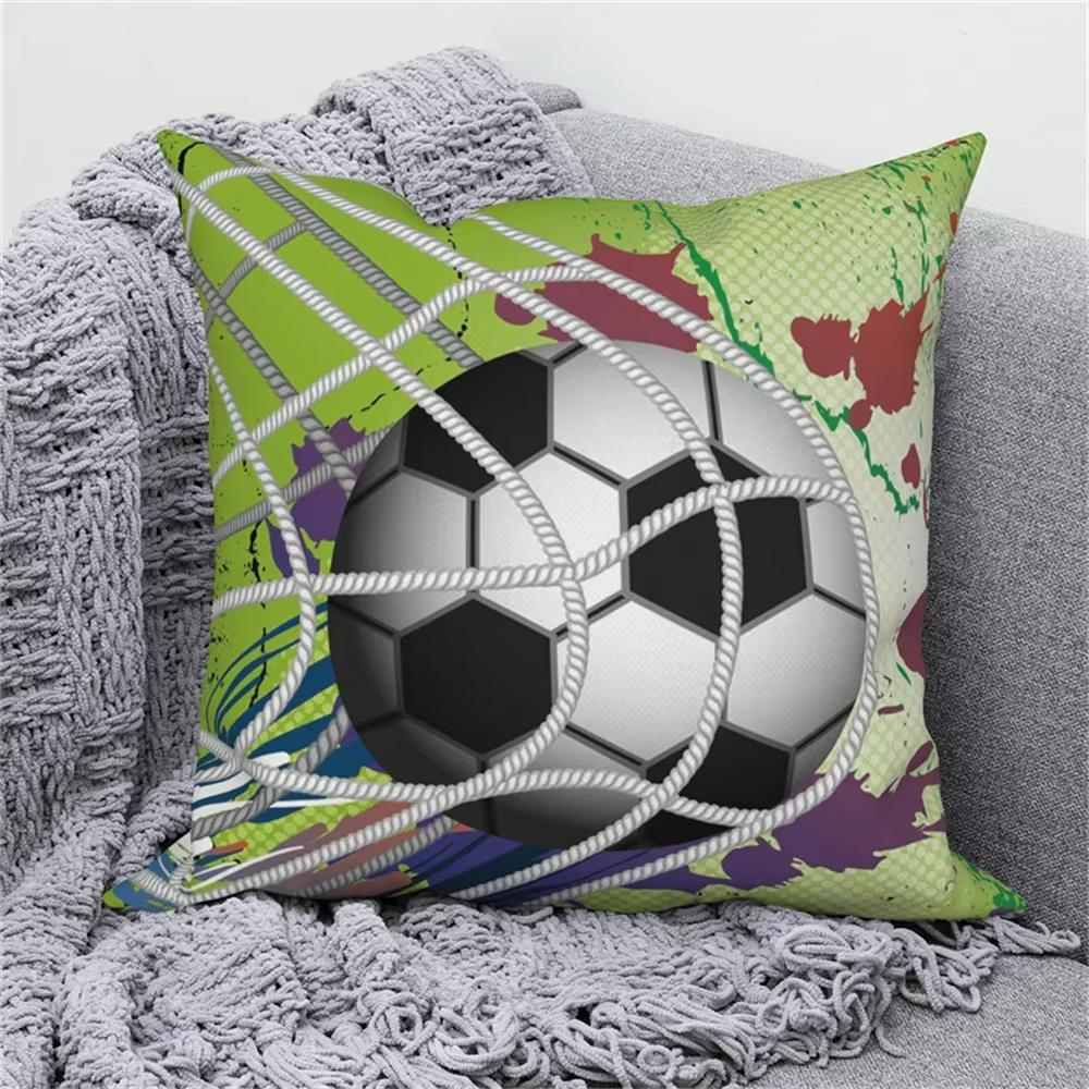 Football Print Pillowcase Home Decor Cushion Cover Sofa Car Throw Pillow Sham Decorative Case Unisex Room Accent