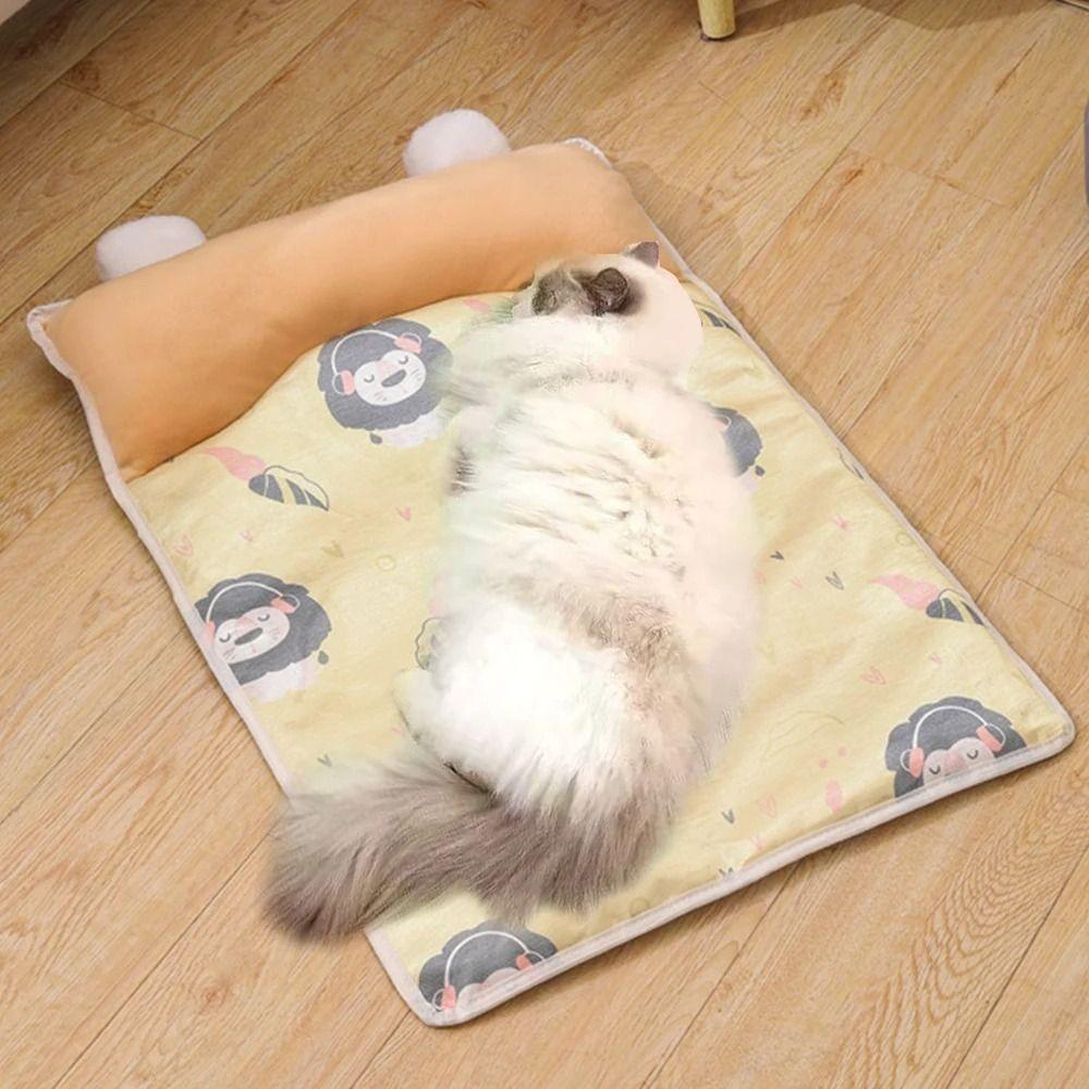 Anti-Slip Ice Silk Dog Cat Bed Breathable Cooling Pet Mat Cool Blanket Dog Ice Pad Nest  for Summer