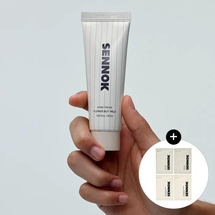 

Крем для рук Flower But Wild 50 мл + [Бесплатно] Sennok Уход за телом и волосами 4 вида (7млX4)