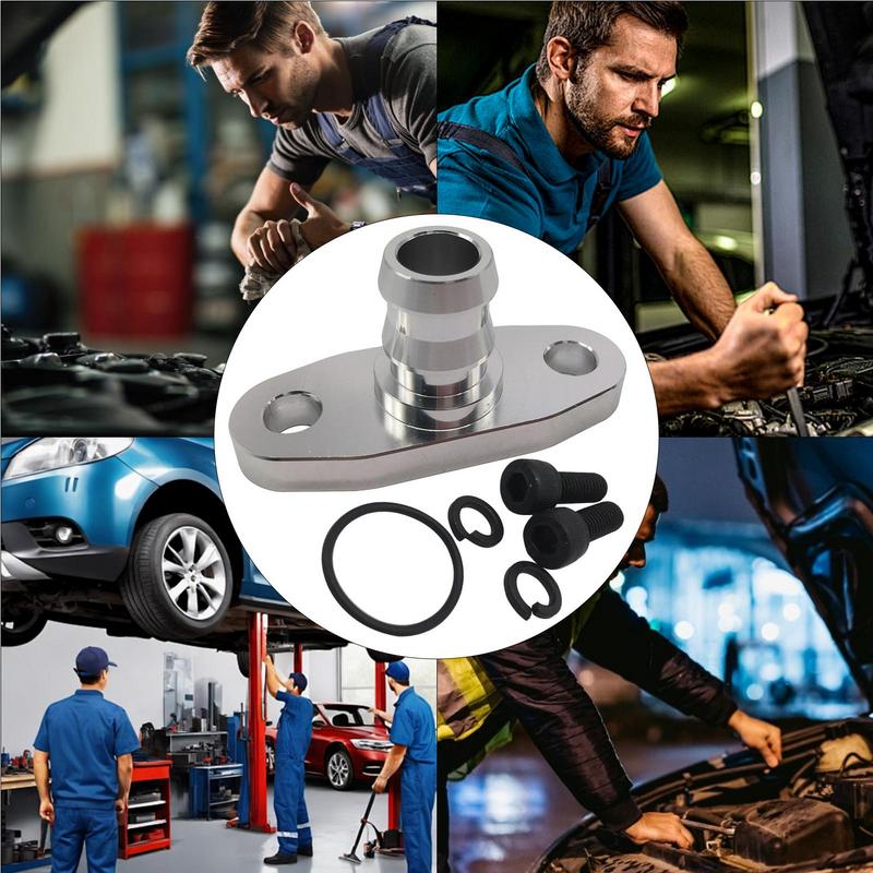 Turbos Oil Return Flange Heavy Duty Discharge Flange Aluminum Alloy Gasket Adapter Kit Replacement Auto Parts Turbine Oil Drain