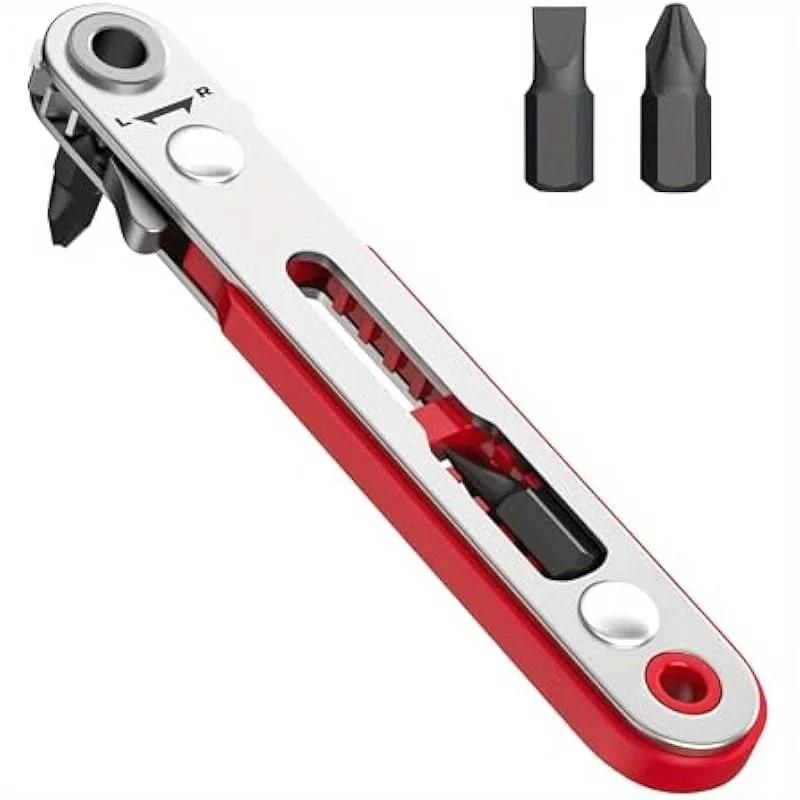 Mini Chiave a Cricchetto Cacciavite, Dimensione 1/4 di Pollice, Magnetica, Cacciavite ad Angolo Retto di 90 Gradi.