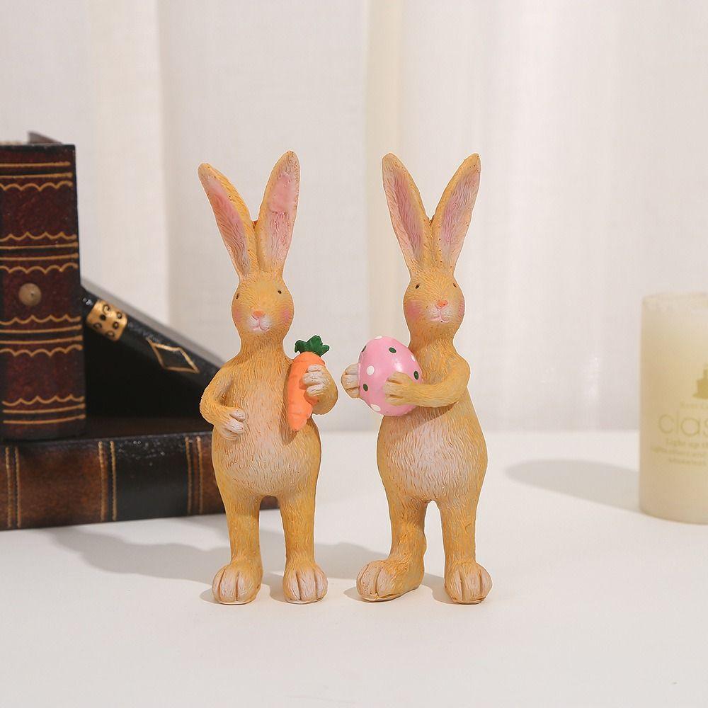 

Милая фигурка пасхального кролика, поделки из смолы, кролик, настольное украшение, украшения для сада на открытом воздухе Style 2