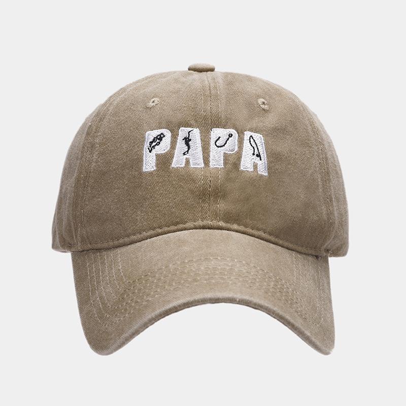 Spring New Product PAPA Embroidery Washed Old Baseball Cap Outdoor Sunshade Sun Protection Cap Casual Cap Tide