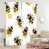2pcs, 2D FLAT PRINTING Curtains (Without Rod) BeeHivePattern(1) Light Filtering Chic Curtains Prints Light Filtering Curtains