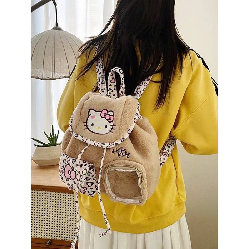 Cute Cartoon Cat Backpack Pu Material With Splicing Design For Daily Use