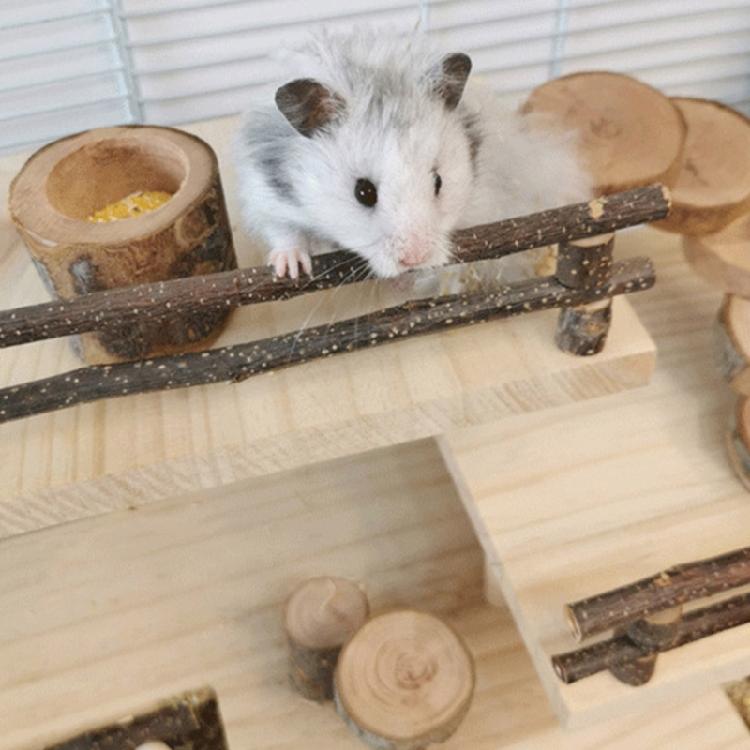 Wooden Hamster Toy Platform Cage Toy Accessories for Other Small Animals