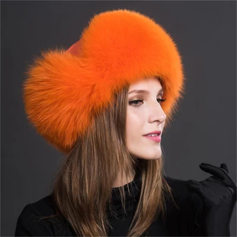 New hats Fox women Russian women Shanka pilot tripper snow hat