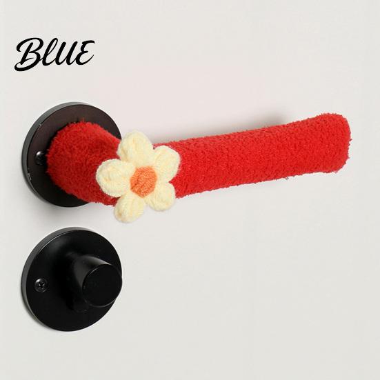 Easy Install Door Handle Cover 2/4Pcs Flower Cover, Anti-collision Knob Protector, Anti-Static Lever Sleeve Set Anti-Freeze for Home Office