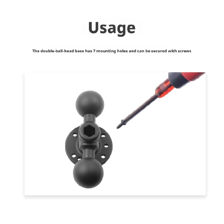 View-Adjusting 2-Ball Base Mount for Fish Finder and Navigation Use, 1.5 Inch 38Mm Round Base for Supported Hardware Arrangements in Vehicles
