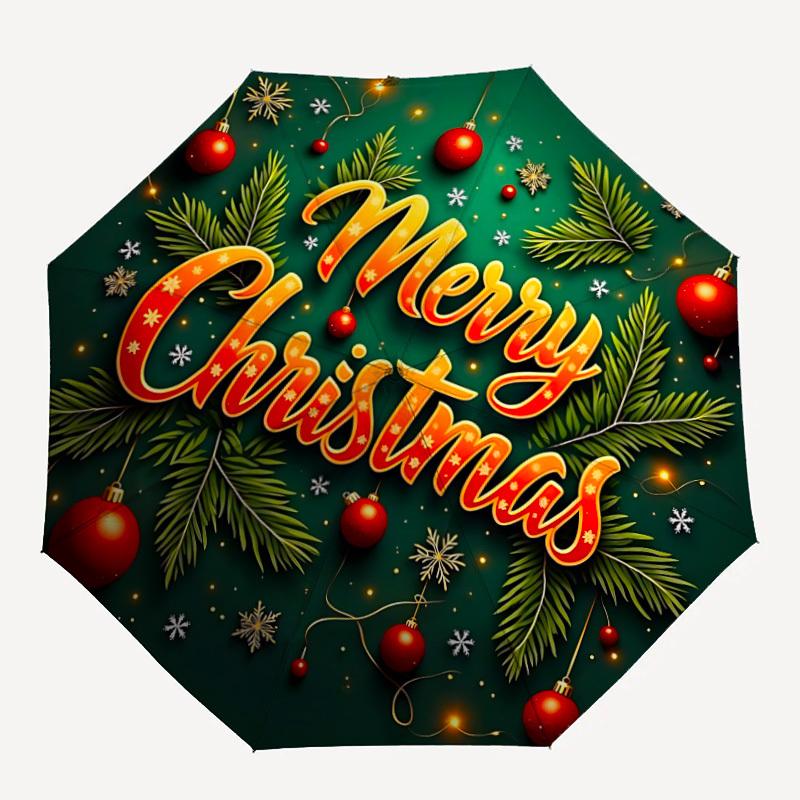 

1pc Christmas Decorations Automatic Folding Umbrella - Portable Collapsible 8-Rib Umbrella for All Seasons yy251119168