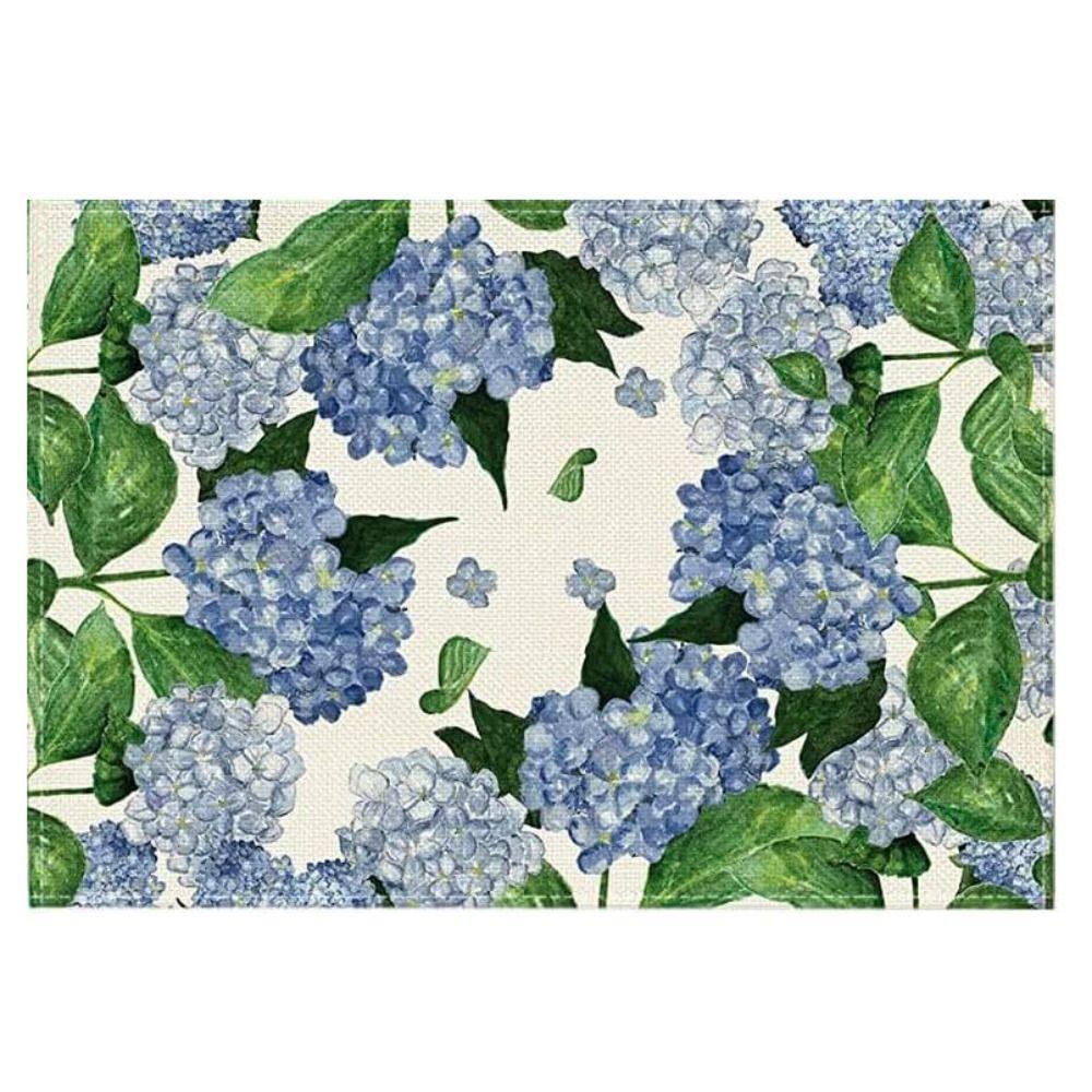 Heat Resistant Table Mat Anti Slip Tableware Pad Green Plants Linen Placemat  Table Decoration