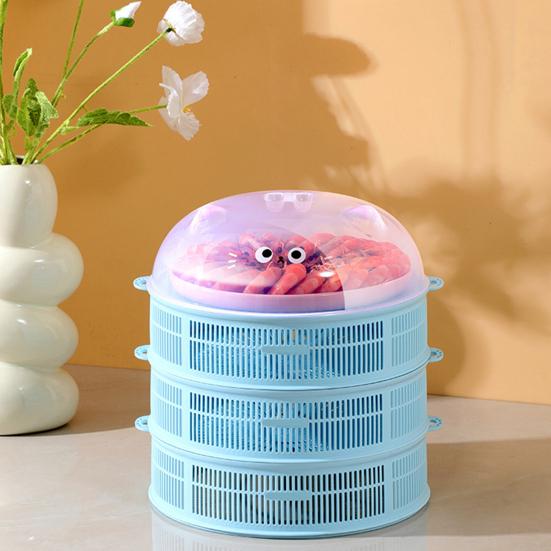 Stackable Mesh Food Cover with Lid Multi-Function Dome for Vegetables Dumplings Seafood Meat Space-Saving Kitchen Accessory