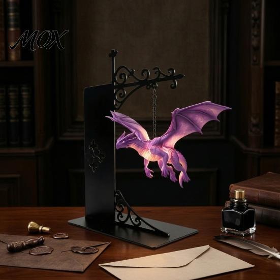 Drachen Buchstützen für Regale Fliegendes Bücherregal Licht, Dekorative Buchstütze Licht & Schreibtisch, Kreative Schreibtischaccessoires Skulptur Buchhalter, Schwer