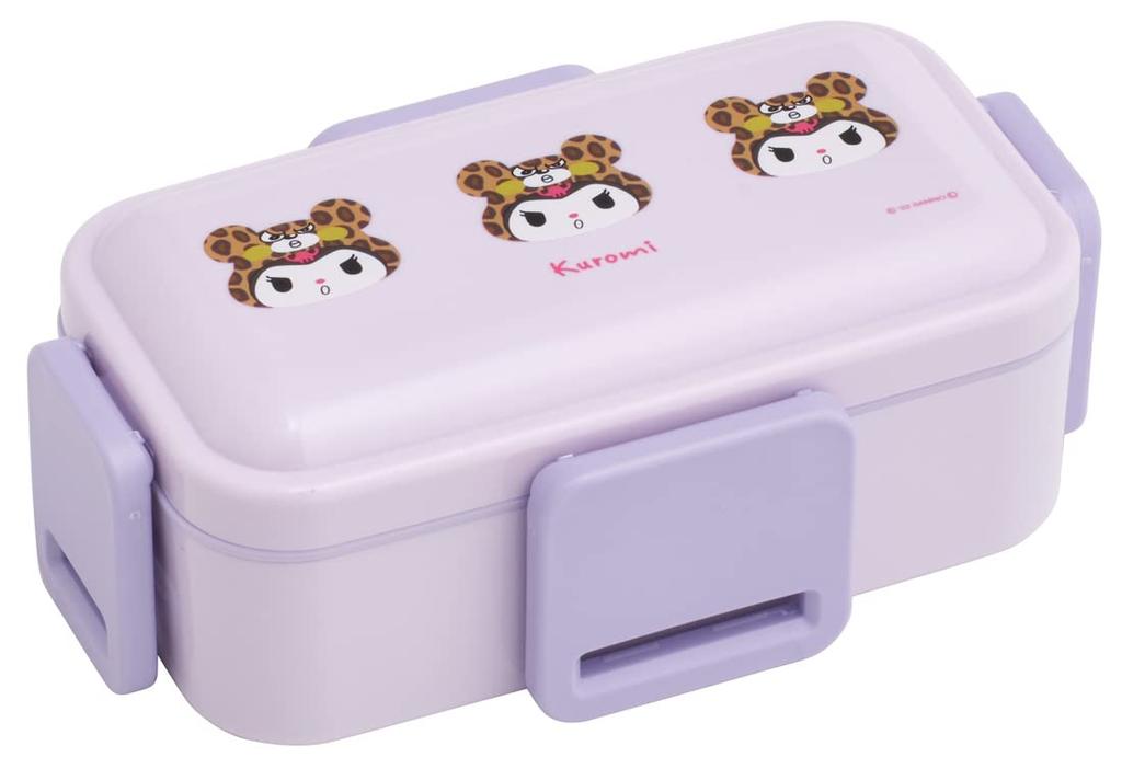 Skater Bento Box Kuromi Headgear Sanrio 600ml Antibacterial Softly Served Lid 2 Tier For Women Made in Japan Dome-Shaped PFLW4AG-A