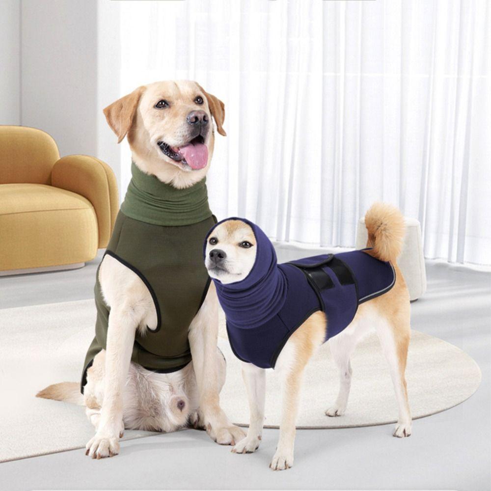 Reflective Dog Calming Hoodie Noise-proof Dog Vest Jacket New Pet Earmuff  Small Large Dog