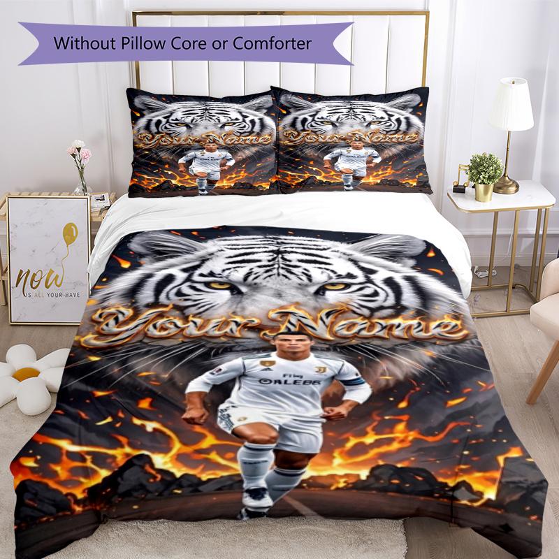 Cristiano Ronaldo Quilt Cover Set Perfect For Bedrooms Machine Washable Christmas Gift