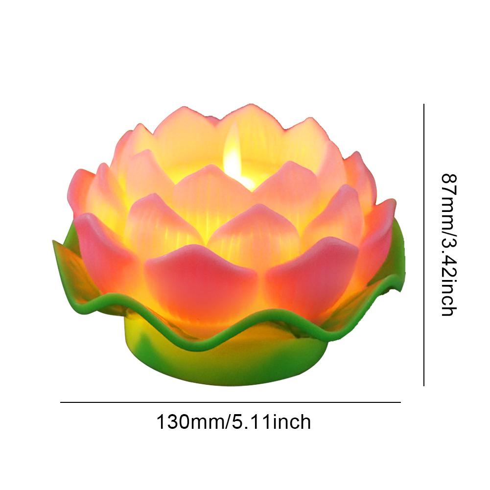 1-5Pcs LED Waterproof Floating Lotus Night Lights Battery Operated Artificial Lily Flower Lamp Garden Fish Tank Water Pond Decor