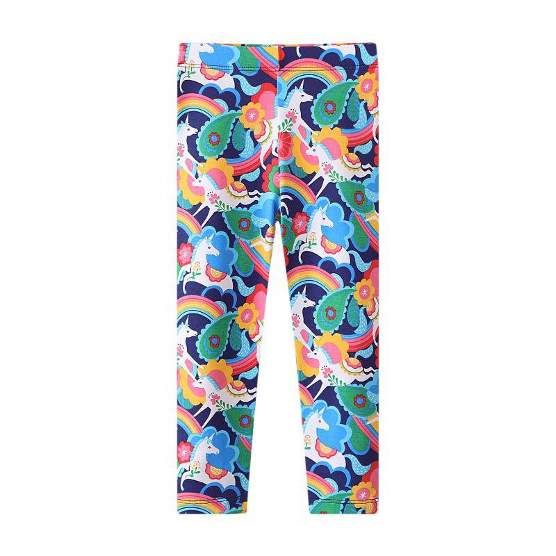 

2025 Spring Girls Unicorn Leggings - Cartoon Print Children s Pants 3T for height 90-95cm