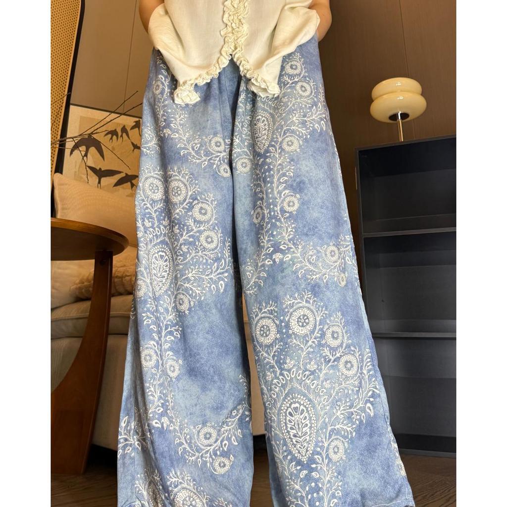 Versatile Summer Wide-Leg Cotton Silk Pants