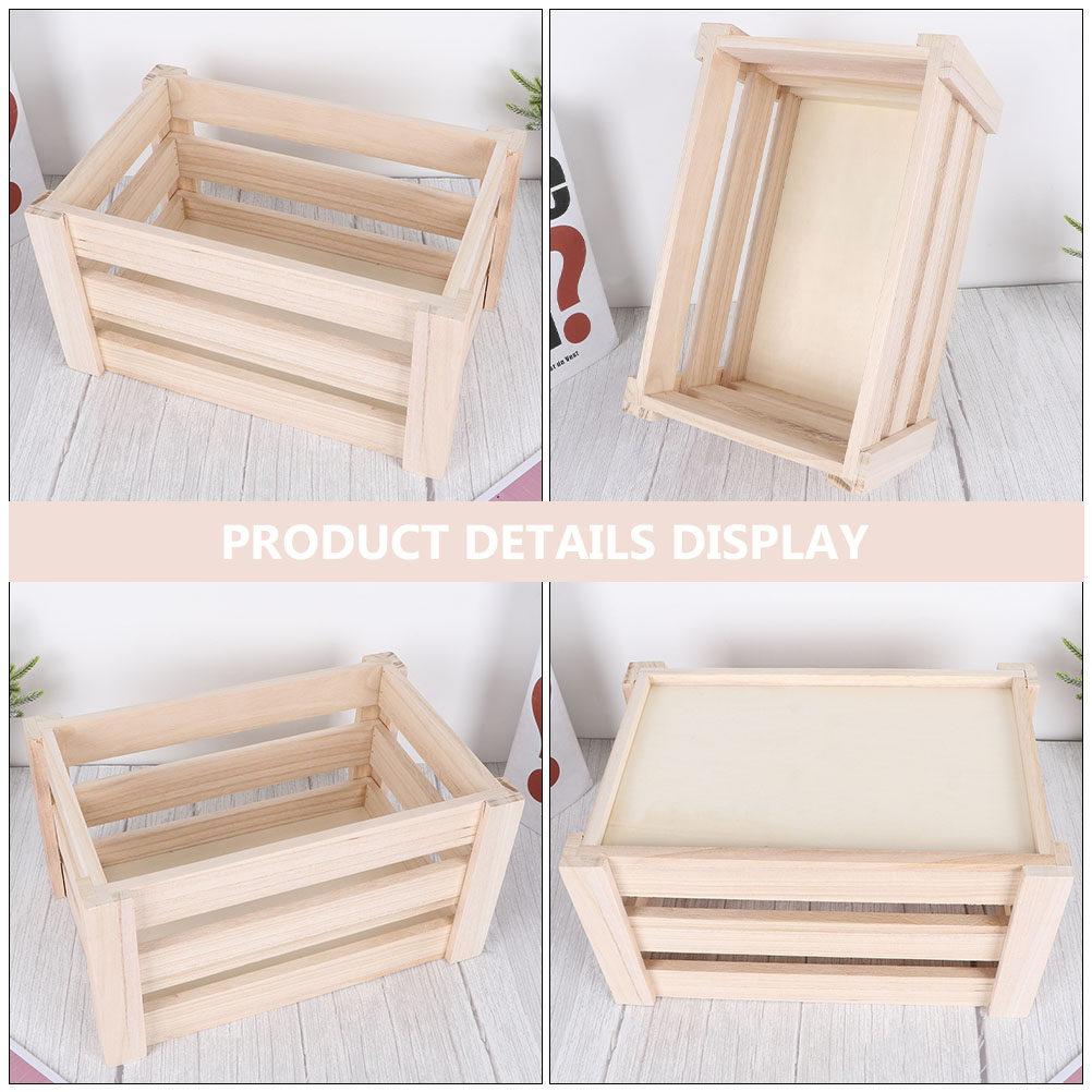Vintage Wooden Multifunction Storage Box Elegant Hollow Design Organizer for Home Office School Storage Box Wooden Basket