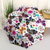 1pc Butterfly Mandala Automatic Opening/Closing Folding Umbrella with 101 Ribs, Plastic Handle, Windproof Portable Sunshade Umbrella Hallowe