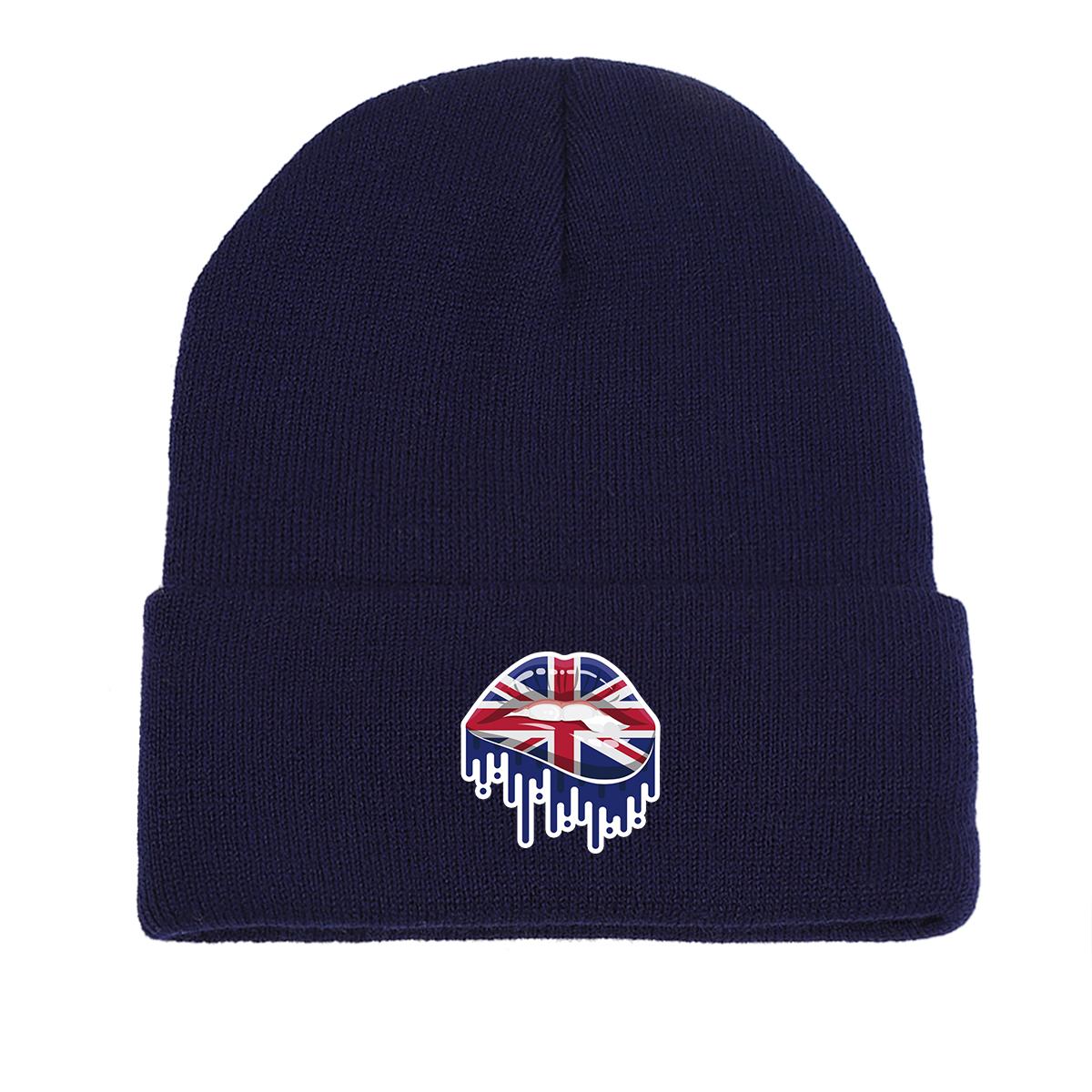 

Флаг Соединенного Королевства Зимняя вязаная шапка шапка, патриотическая мужская шапка универсальная мешковатая однотонная шапка с помпоном вязаная шапка шапка as the picture темно-синий