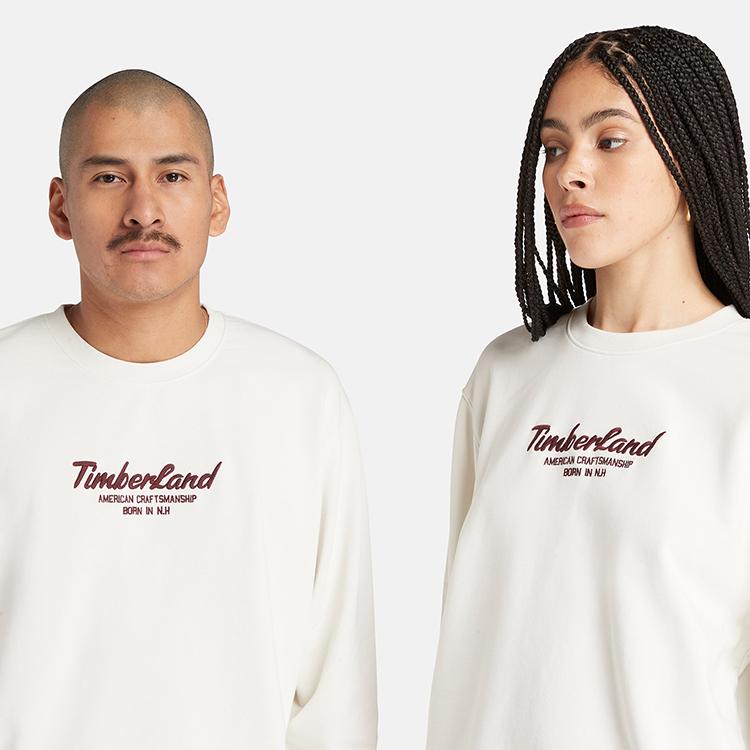 Timberland Casual Terry Crewneck Sweatshirt Unisex Sweatshirt Vintage-White A6K5D-CM9