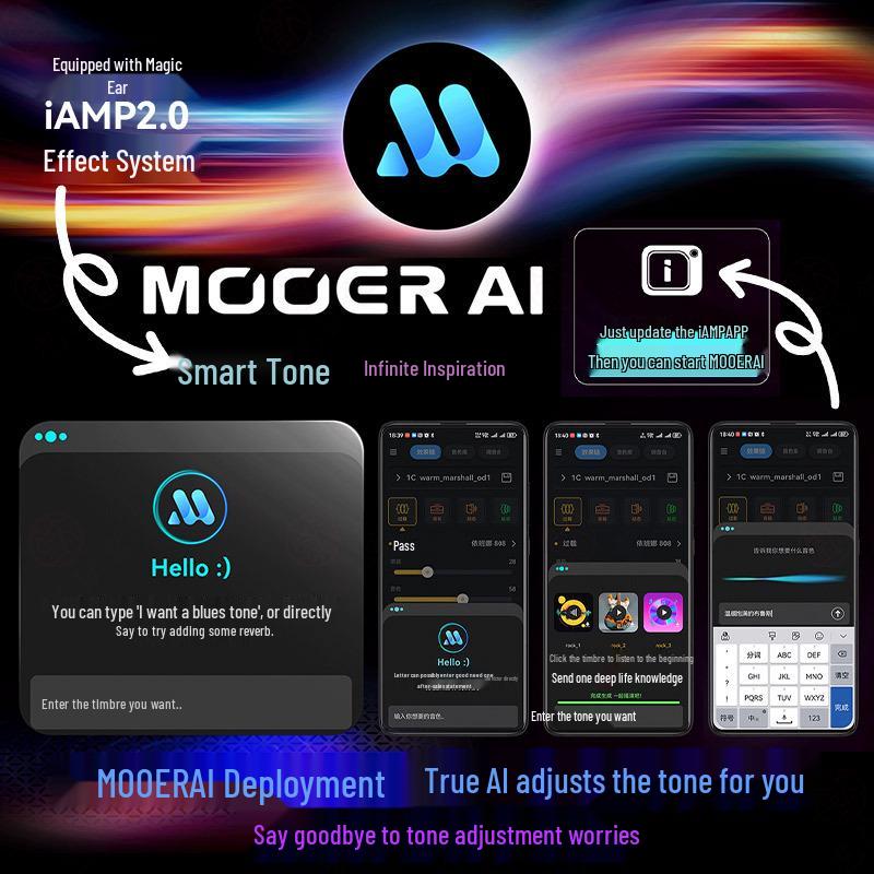 MOOER Magic Ear F40i Li Portable Electric Guitar & Bass Bluetooth Amp Speaker