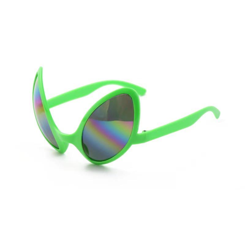 Green Goofy Alien Party Sunglasses – Fun Rave Gag Costume Glasses