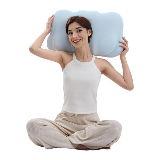 Ergonomic Sleeping Pillow Memory Foam Contour Pillow with Arm Tunnel Dual-Height Neck Support Pillow for Side Back Stomach Sleepers
