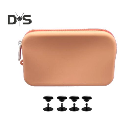 Mini silikonveske for Bogg Bag Vanntett glidelåslukking Bærbar ensfarget strandveske Kosmetisk veske Telefonholder Plug-in-innsatslommebok