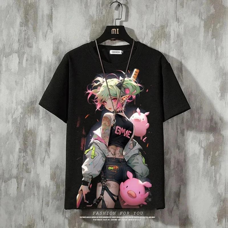 Sommer Herren T-Shirt Casual O-Ausschnitt Kurzarm Lustige Cartoon Print T-Shirts Mode Streetwear Männliche Pullover Übergroße Kleidung