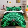Green Glowing Warrior Figure. Bedding Sets Duvet Cover Sets Duvet Covers Pillowcases(1 * Duvet Cover 2 * Pillowcases Without Duvet Insert)