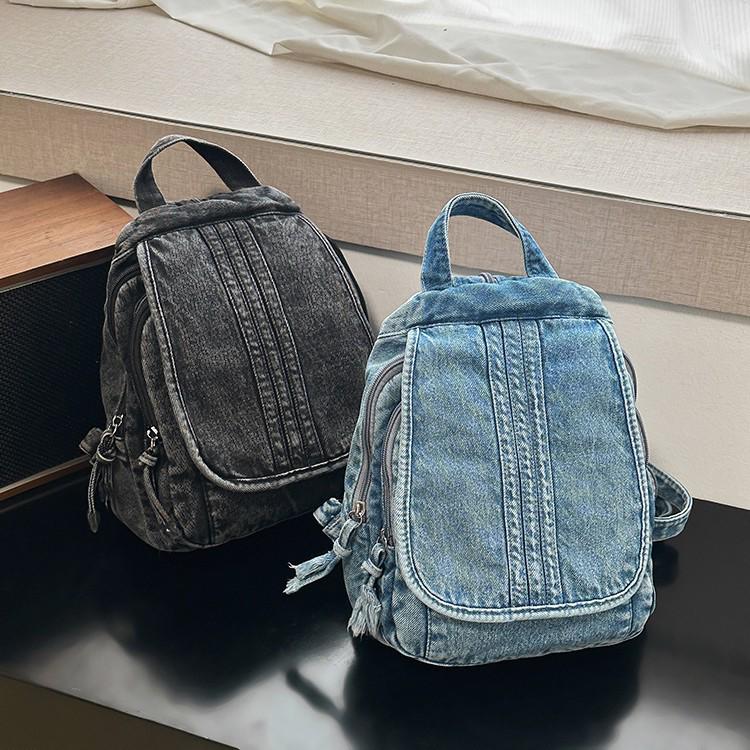 Retro vybledlý džínový multifunkční batoh - Velkokapacitní crossbody a taška přes rameno