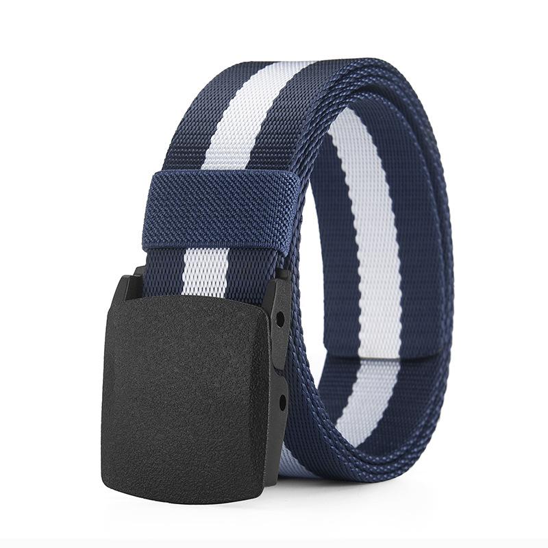 Canvas Belt Men'S Belt Women'S Metal Free Security Check Military Training Automatic Buckle Casual Jeans Outdoor