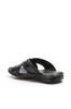  Inside And Outside Genuine Leather Black Classic Cross Men's Slippers