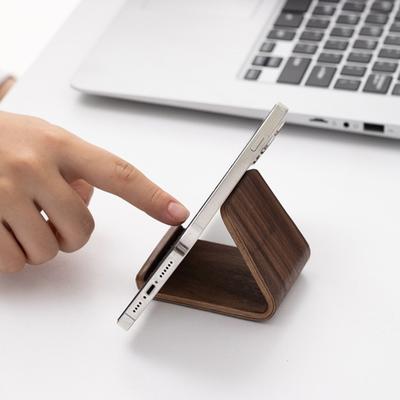 Mobile Phone Stand Walnut Solid Wood Phone Stand Creative Desktop Support Rack for Home Travel Office