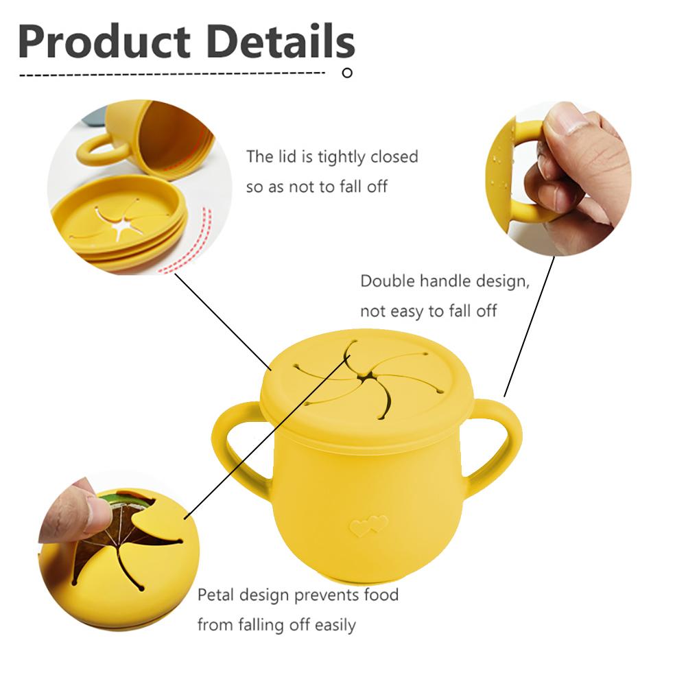 Silicone Baby Straw Cup - Cute Training Sippy Cup with Handles, Straws, Lids - Reusable Snack Cups Feeding Supplies for Toddlers