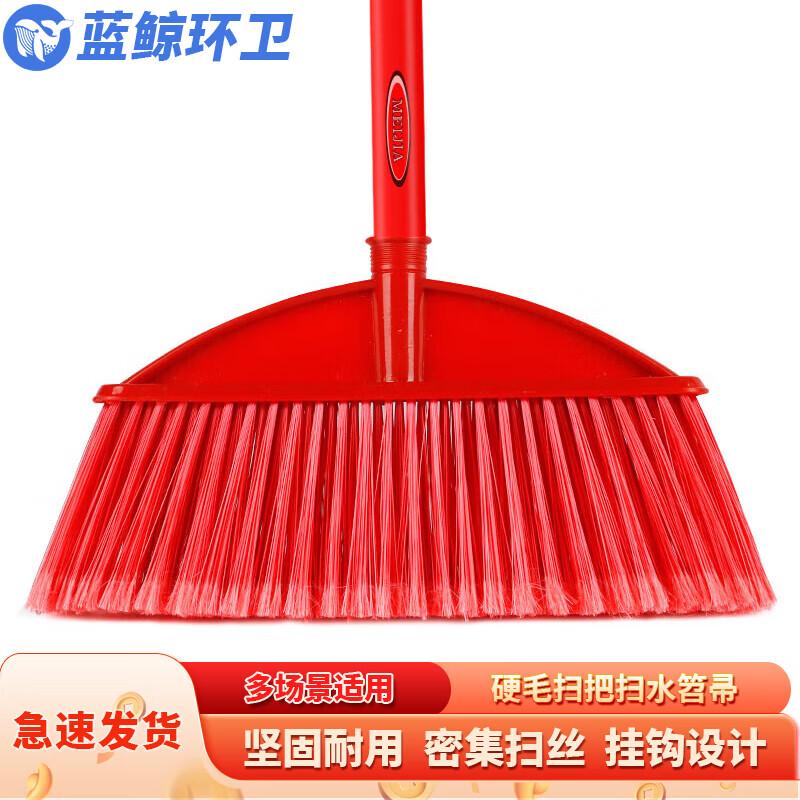 Blue Whale Sanitation Plastic Brooms with Wooden Handle (5-Pack)