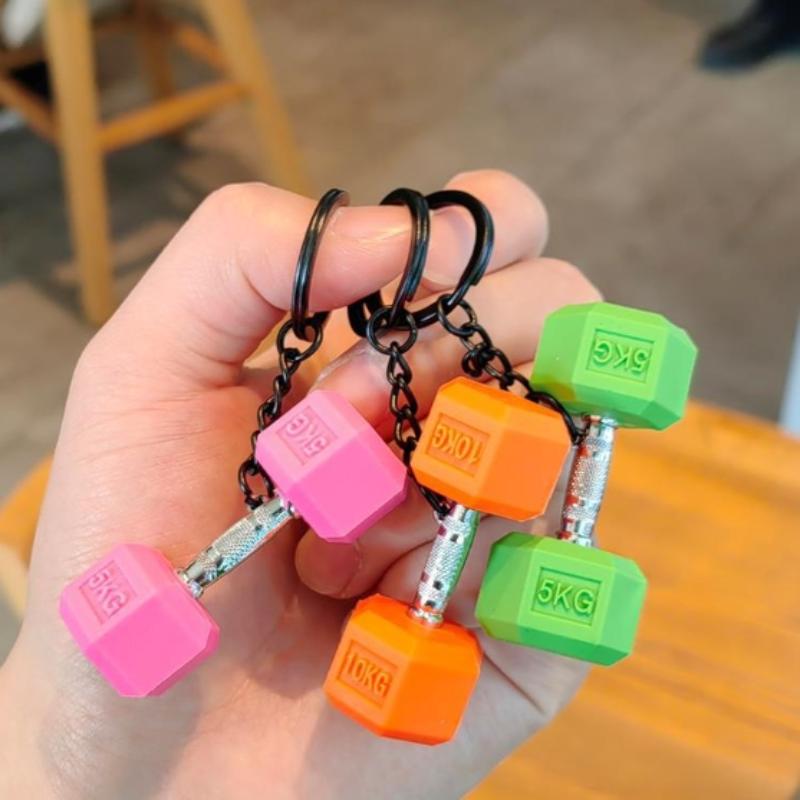 2025 Hantel Schlüsselanhänger Silikon Hantel Schlüsselanhänger Fitnessstudio Geschenke für Fitnessstudio-Liebhaber Fitness Trainer Geschenk Rucksack Autoschlüssel Anhänger