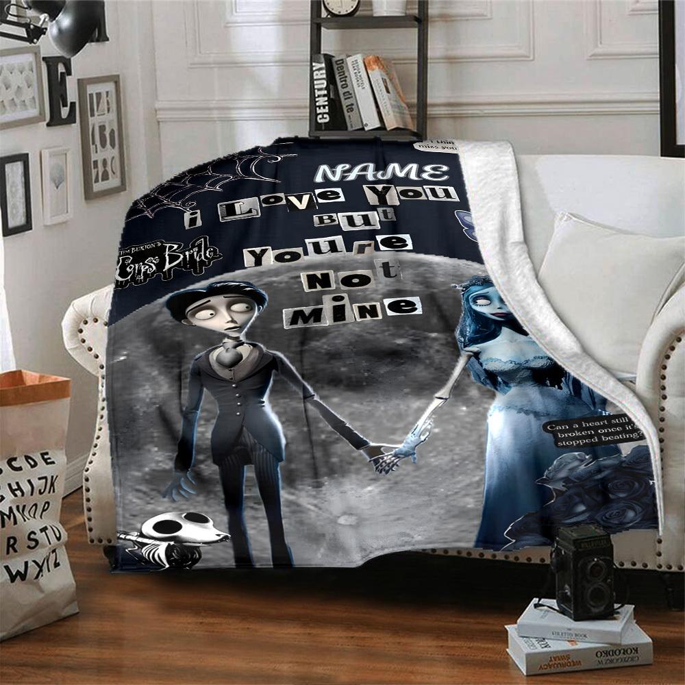 Corpse Bride Love And Loss Cozy Personalized Blanket Customize Your Name Comfortable Texture For Sofa Couch Office Bed Picnics Four Seasons