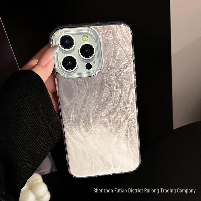 Apple iPhone 16 Pro Feather Yarn Large Hole Case, IMD Material, Painted Design.