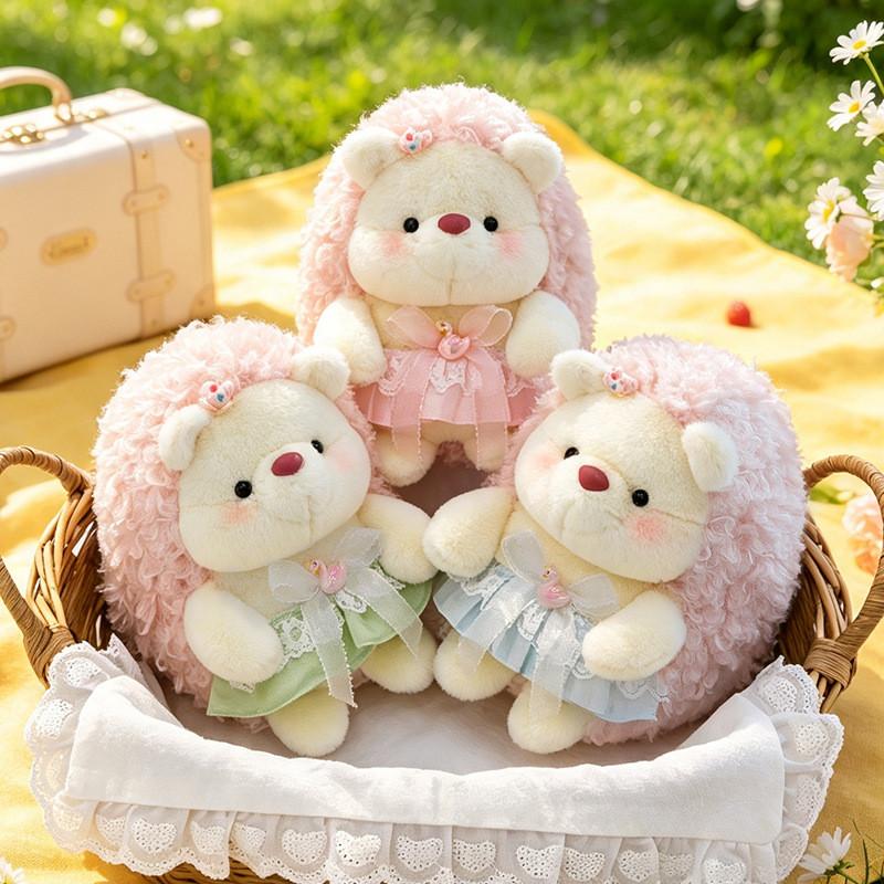 Plush Hedgehog Stuffed Animal Toy With Granulated Filling For Kids And Babies
