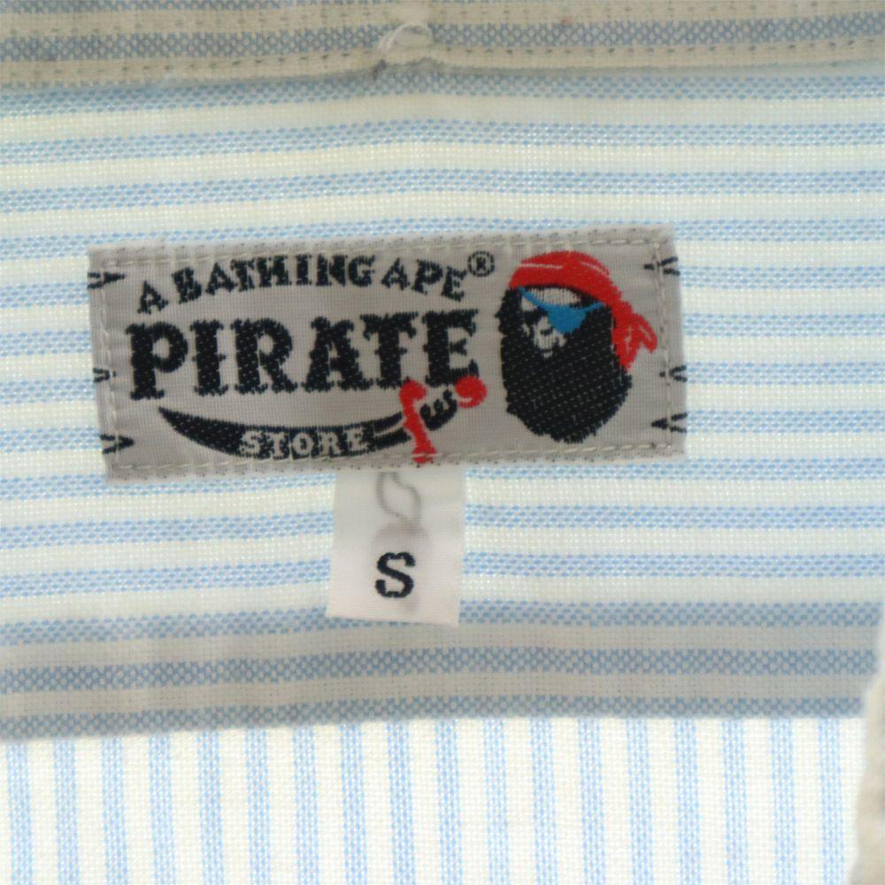 A Bathing Ape Stripete Langermet Knappedunskjorte S Blå Herre Brukt